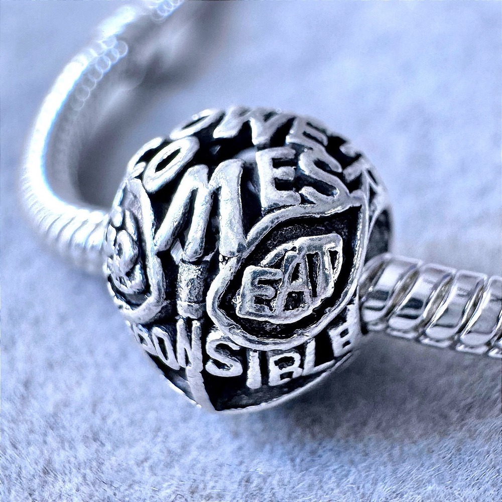 Marvel Spider-Man Great Power Great‎ Responsibility Charm fits PANDORA